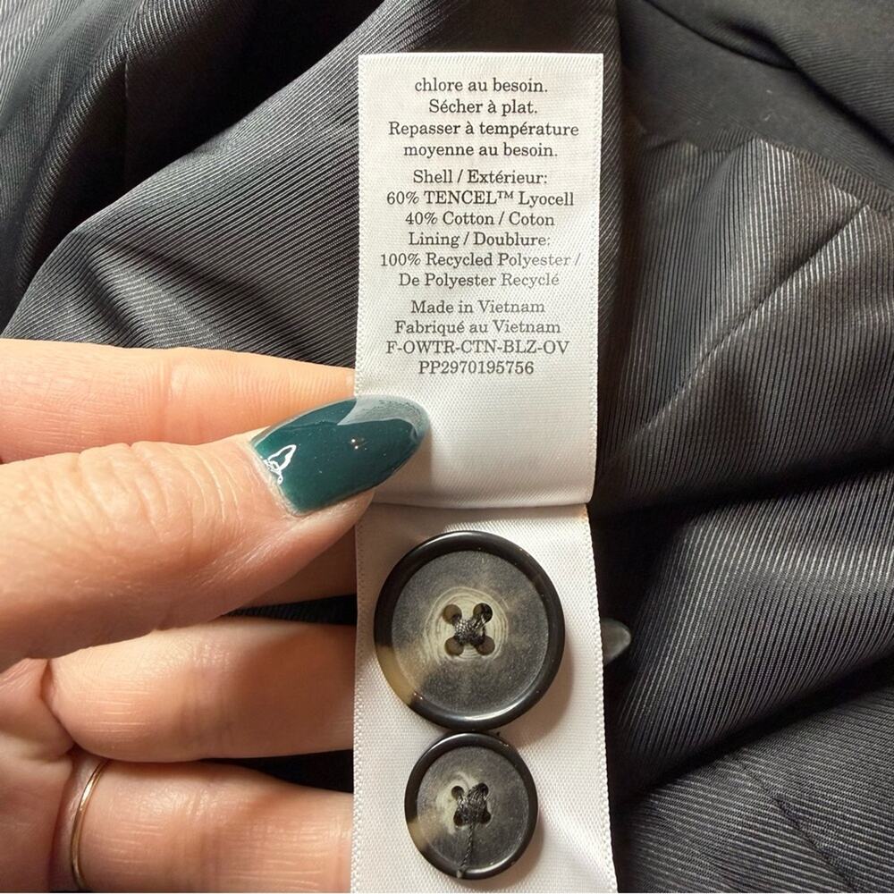 Everlane TENCEL Oversized Blazer Black Size 10 NWOT Sustainable Structured - Picture 10 of 11